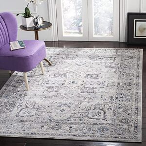 safavieh charleston collection 8′ x 10′ grey / dark grey chl411f oriental distressed non-shedding living room bedroom dining home office area rug