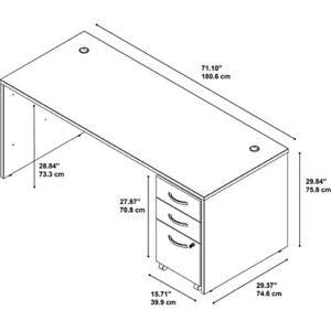 Bush Business Furniture Series C Office Desk with Mobile File Cabinet, 72W x 30D, Hansen Cherry