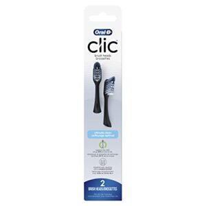 oral-b clic toothbrush ultimate clean replacement brush heads, black, 2 count
