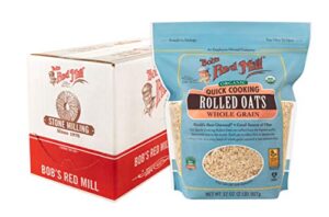 bob’s red mill organic quick cooking rolled oats, 32-ounce (pack of 4)