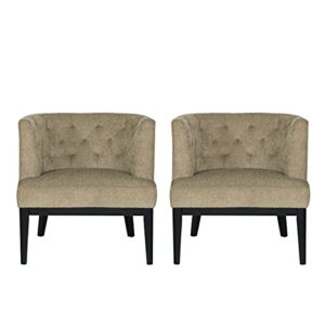 christopher knight home clough accent chair, dark beige + dark brown