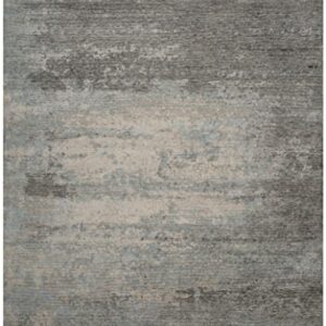 Safavieh Tiffany Collection 8' x 10' Blue/Silver TFN622E Hand-Knotted Wool & Viscose Living Room Dining Bedroom Area Rug