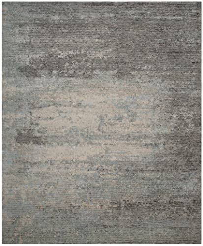 Safavieh Tiffany Collection 8' x 10' Blue/Silver TFN622E Hand-Knotted Wool & Viscose Living Room Dining Bedroom Area Rug