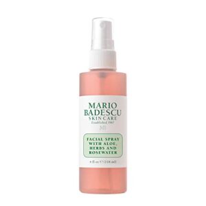 mario badescu facial spray with aloe, herbs and rosewater for all skin types | face mist that hydrates, rejuvenates & clarifies | 4 fl oz