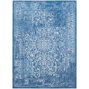 SAFAVIEH Evoke Collection 10' x 14' Blue/Ivory EVK251C Boho Non-Shedding Living Room Bedroom Dining Home Office Area Rug