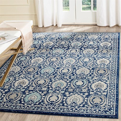 SAFAVIEH Evoke Collection 10' x 14' Blue/Ivory EVK251C Boho Non-Shedding Living Room Bedroom Dining Home Office Area Rug