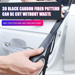 GZDIELINGE Car Threshold Anti Scratch Protection Strips, Black Carbon Fiber ,Pattern Rear Door Guard Stickers Door Sill Anti Kick Protector Fit for Most Car (5mm*5m, Black)