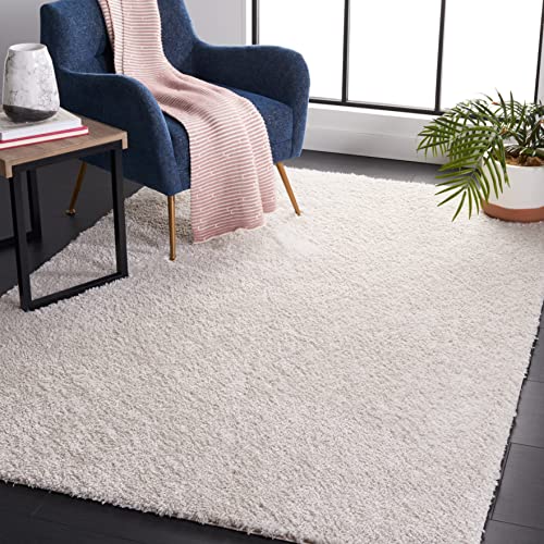 Safavieh Tahoe Shag Collection 8' x 10' Silver THO670G Solid Non-Shedding 1.2-inch Thick Area Rug