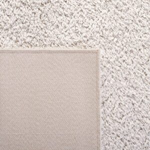 Safavieh Tahoe Shag Collection 8' x 10' Silver THO670G Solid Non-Shedding 1.2-inch Thick Area Rug