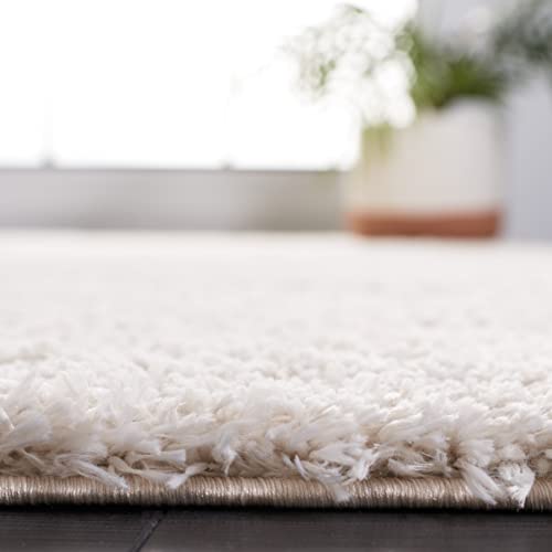 Safavieh Tahoe Shag Collection 8' x 10' Silver THO670G Solid Non-Shedding 1.2-inch Thick Area Rug