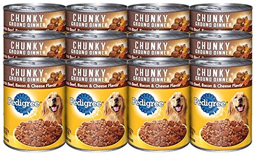 Pedigree Chunky Ground Dinner Wet Dog Food - Beef, Bacon & Cheese - 13.2 oz. 12pk - Beef, Bacon & Cheese - 13.2 oz