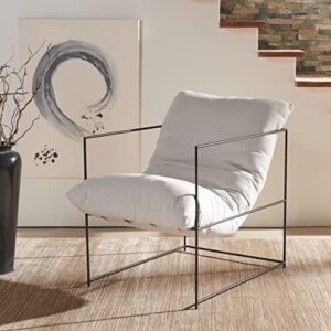 safavieh home collection portland metal ivory and black pillow top accent chair