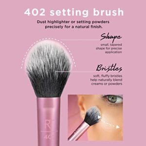 Real Techniques Everyday Essentials Kit, Makeup Brushes & Makeup Blending Sponge, Makeup Tools For Foundation, Blush, Bronzer, & Eyeshadow, Synthetic Bristles, 5 Piece Set