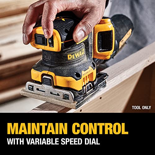 DEWALT 20V MAX* XR Palm Sander, Sheet, Variable Speed, 1/4-Inch, Tool Only (DCW200B)