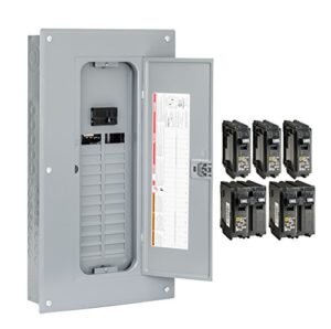 square d by schneider electric hom2448m100pcvp homeline 100 amp 24-space 48-circuit indoor main breaker load center with cover – value pack (plug-on neutral ready), ,