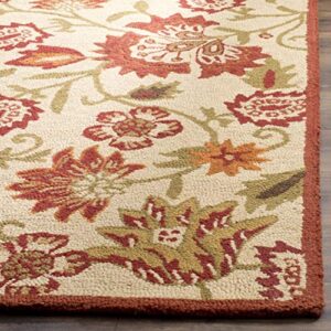 SAFAVIEH Blossom Collection 8' x 10' Beige / Multi BLM862A Handmade Floral Premium Wool Area Rug