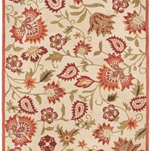 SAFAVIEH Blossom Collection 8' x 10' Beige / Multi BLM862A Handmade Floral Premium Wool Area Rug