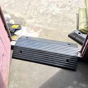 heavy duty rubber doorway ramps for wheelchairs, 31.5in long threshold ramps for bike motorcycle garage door curb (31.5″×19.7″×3.9″)