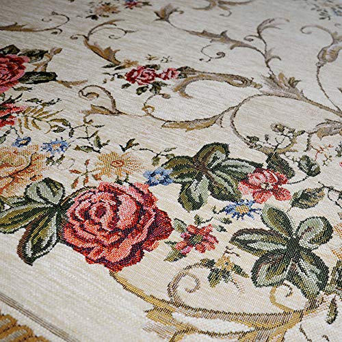 UKELER Luxury Soft Rustic Floral Area Rugs Washable Elegant Shabby Rose Rug Non Slip Accent Floor Rugs Carpet for Bedroom (31.5''x47.2'', Country Rose)