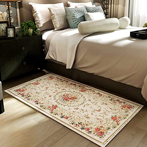 UKELER Luxury Soft Rustic Floral Area Rugs Washable Elegant Shabby Rose Rug Non Slip Accent Floor Rugs Carpet for Bedroom (31.5''x47.2'', Country Rose)