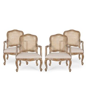 christopher knight home andrea dining chair sets, wood, beige + natural