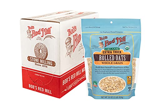 Bob's Red Mill Organic Extra Thick Rolled Oats, 16-ounce (Pack of 4)