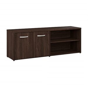 bush business furniture studio c low storage cabinet with doors and shelves, black walnut