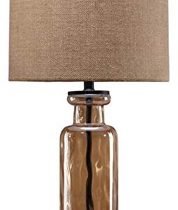 Signature Design by Ashley Laurentia 28.75" Modern Neutral Glass Table Lamp, Champagne