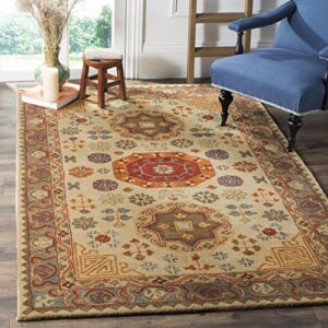 safavieh heritage collection 9′ x 12′ beige / multi hg402a handmade traditional oriental premium wool area rug