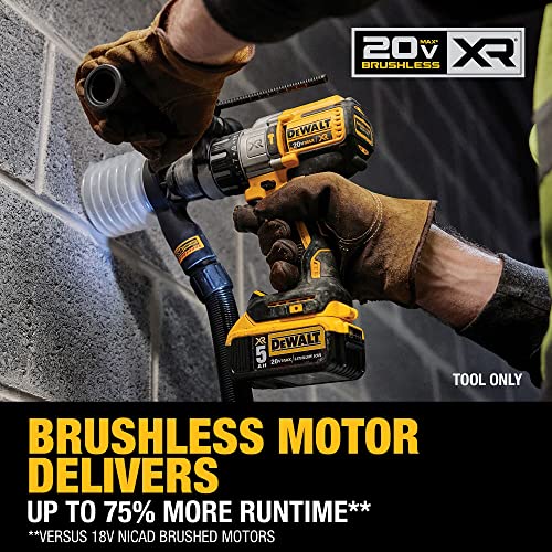 DEWALT 20V MAX XR Hammer Drill, Brushless, 3-Speed, Tool Only (DCD996B), Yellow/Black