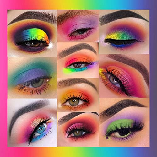 UCANBE EXOTIC FLAVORS Neon Eyeshadow Makeup Palette - 48 Colorful High Pigmented - Rainbow Matte Shimmer Glitter Eye Shadow Make Up Pallet Gift Set