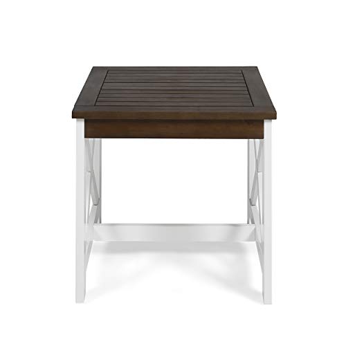 Christopher Knight Home Jean Indoor Farmhouse Acacia Wood End Table, Dark Brown Finish, White Finish