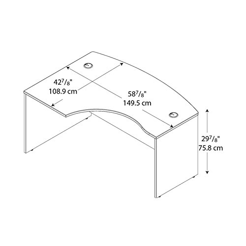 Bush Business Furniture Series C 60W x 43D Left Hand L-Bow Desk Shell in Mocha Cherry