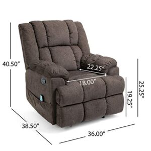 Christopher Knight Home Coosa Massage Recliner, Brown + Black