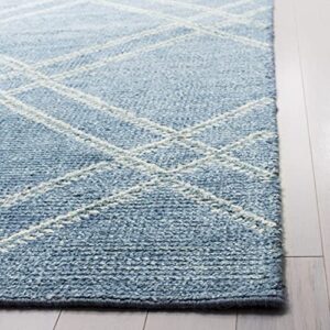 SAFAVIEH Stone Wash Collection 8' x 10' Deep Blue STW701D Hand-Knotted Trellis Bamboo Silk Area Rug