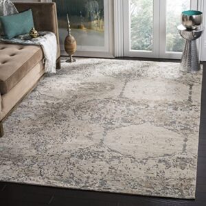 safavieh tiffany collection 8′ x 10′ grey/beige tfn212a hand-knotted viscose living room dining bedroom area rug