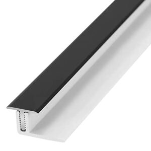 inkcor t molding floor transition strip with pvc base, height adjustment aluminum door threshold for wooden floor/carpet & flooring, black (size : 105cm/41.3 inch)
