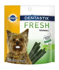pedigree dentastix fresh toy/small treats for dogs – 5.26 oz. 21 count
