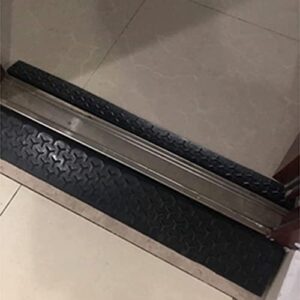 threshold ramp, threshold ramp rubber, 1/2/3/4/5 cm rise wheelchairs ramps for home garden yard sliding glass doors steps, indoor outdoor entry transitions slope (size : 100x11x4.5(39.4×4.3×1.8))