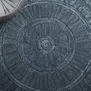 Safavieh Marquee Collection 8' x 10' Dark Grey MRQ301F Handmade Contemporary Medallion Wool Area Rug