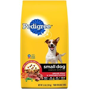 pedigree dog food, dry, small dog, grilled steak and vegetable flavor, 3.5-lb.