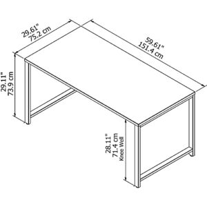 Bush Business Furniture 400 Series Table Desk with Metal Legs, 60W x 30D, Storm Gray