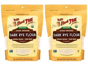 bob’s red mill 2 organic dark rye flour – 2 20 ounce (1.25 lbs) stand up resealable bags