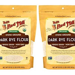 Bob's Red Mill 2 Organic Dark Rye Flour - 2 20 Ounce (1.25 lbs) Stand Up Resealable Bags