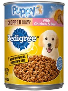 pedigree traditional ground dinner chicken and beef canned puppy food, 13.2 ounce (pack of 12)