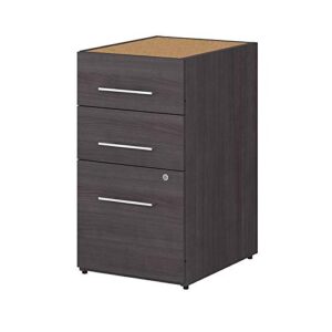 bbf office 500 16w 3 drawer file cabinet in storm gray – engineered wood