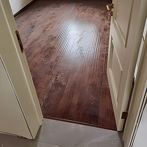 T Molding Floor Transition Strip Laminate, Flat Carpet Trim/Aluminum Threshold Strips Self Adhesive, Wide 33mm Door Ramp with Wood Effect (Color : D, Size : Length 125cm (49.2in))