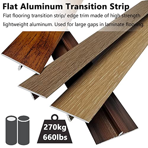 T Molding Floor Transition Strip Laminate, Flat Carpet Trim/Aluminum Threshold Strips Self Adhesive, Wide 33mm Door Ramp with Wood Effect (Color : D, Size : Length 125cm (49.2in))