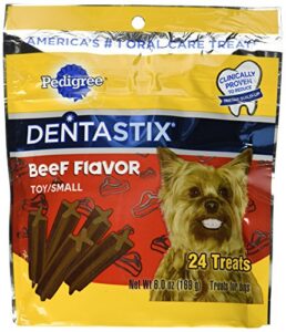 pedigree dentastix beef flavor toy/small treats for dogs – 6 oz. 24 treats