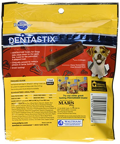 Pedigree Dentastix Beef Flavor Toy/Small Treats For Dogs - 6 Oz. 24 Treats